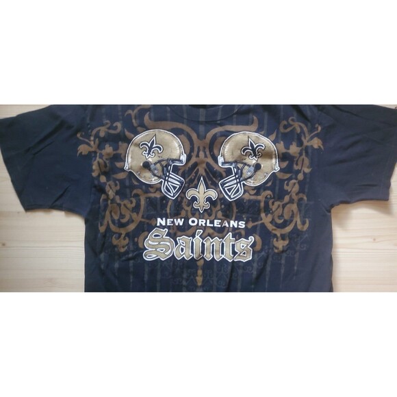 NFL New Orleans Saints Shirt Mens size L NFL Team Apparel Black - Picture 2 of 5